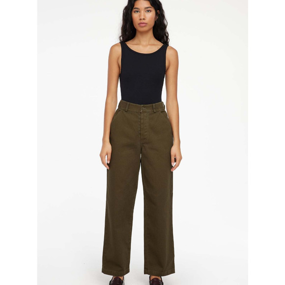 LACAUSA Olive Wide Leg Pants - Picture 1 of 8